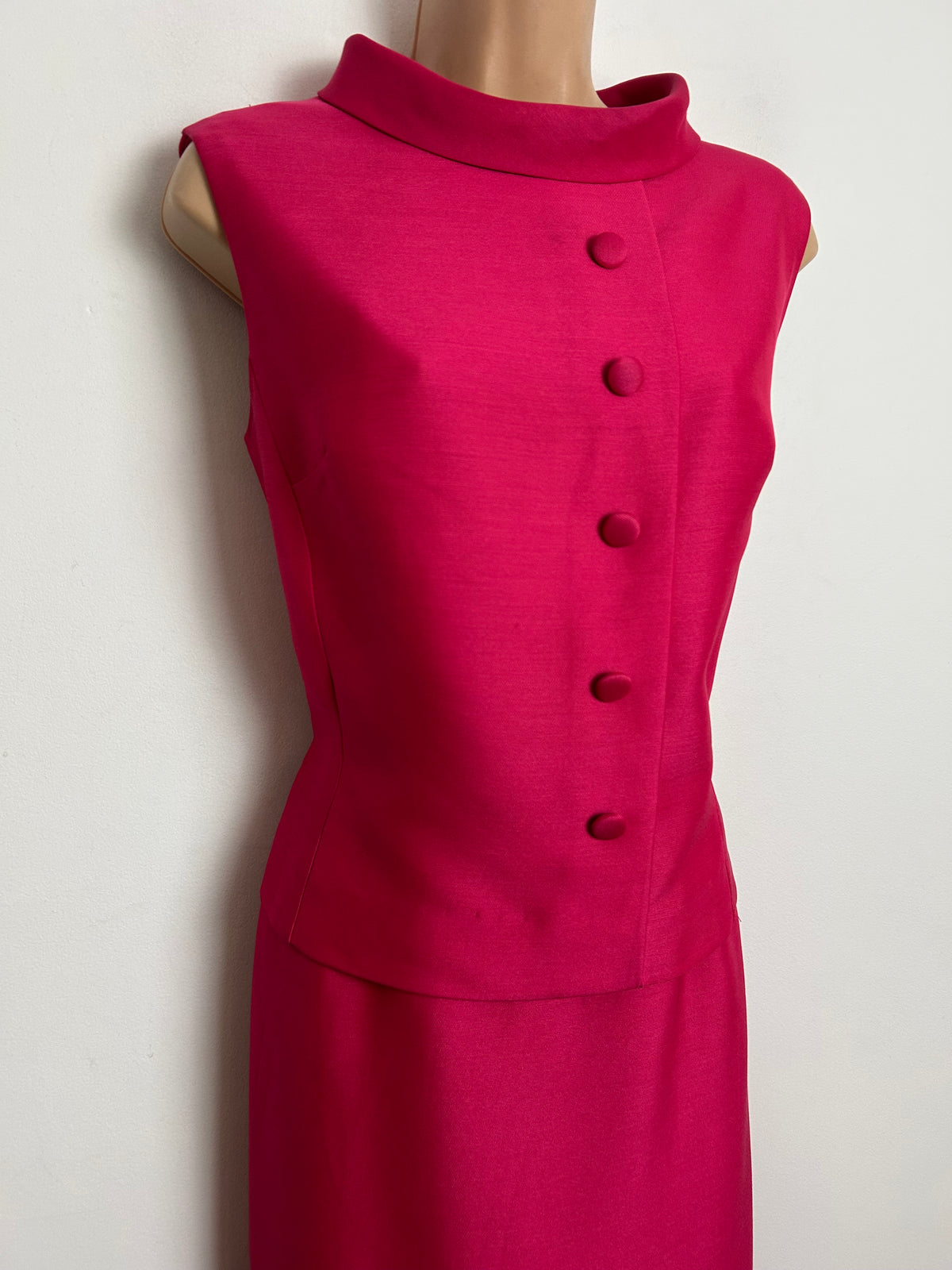 Vintage 1960s PEGGY FRENCH COUTURE Size 10 "Francine" Fuchsia Pink Mod Dress