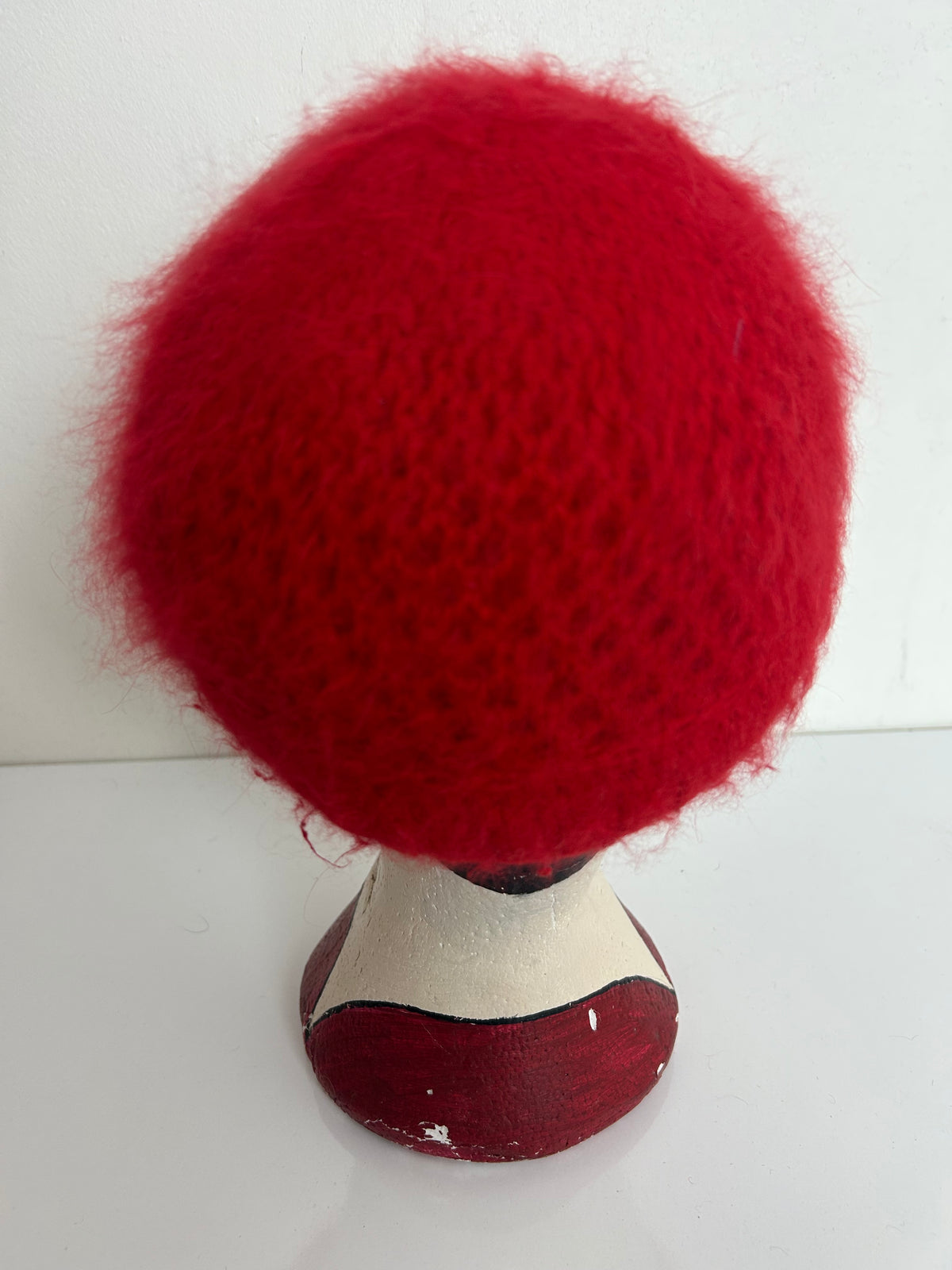 Vintage Red Super Soft Angora Mix Beanie Style Winter Hat