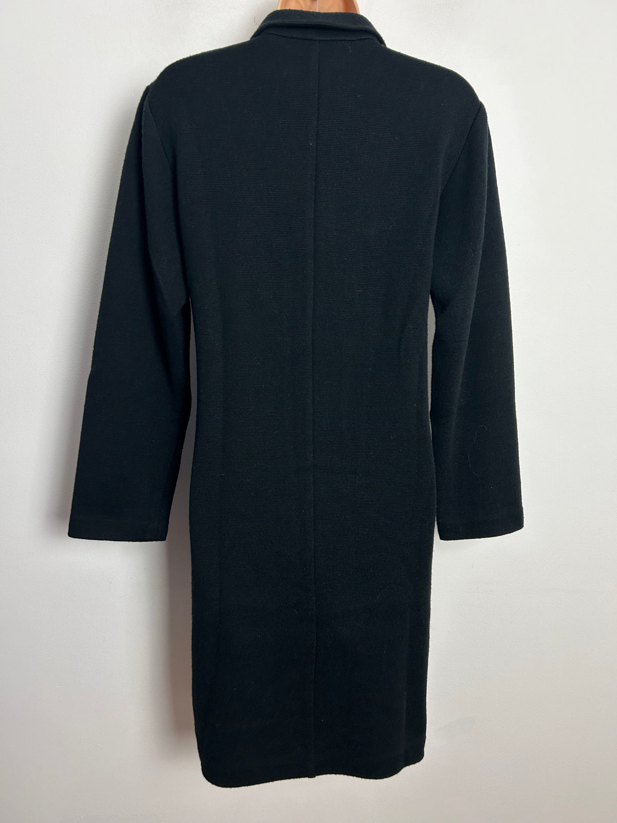 Vintage 1990s ITALIAN UK Size 12 Black & Red Animal Print Long Sleeve Jumper Dress