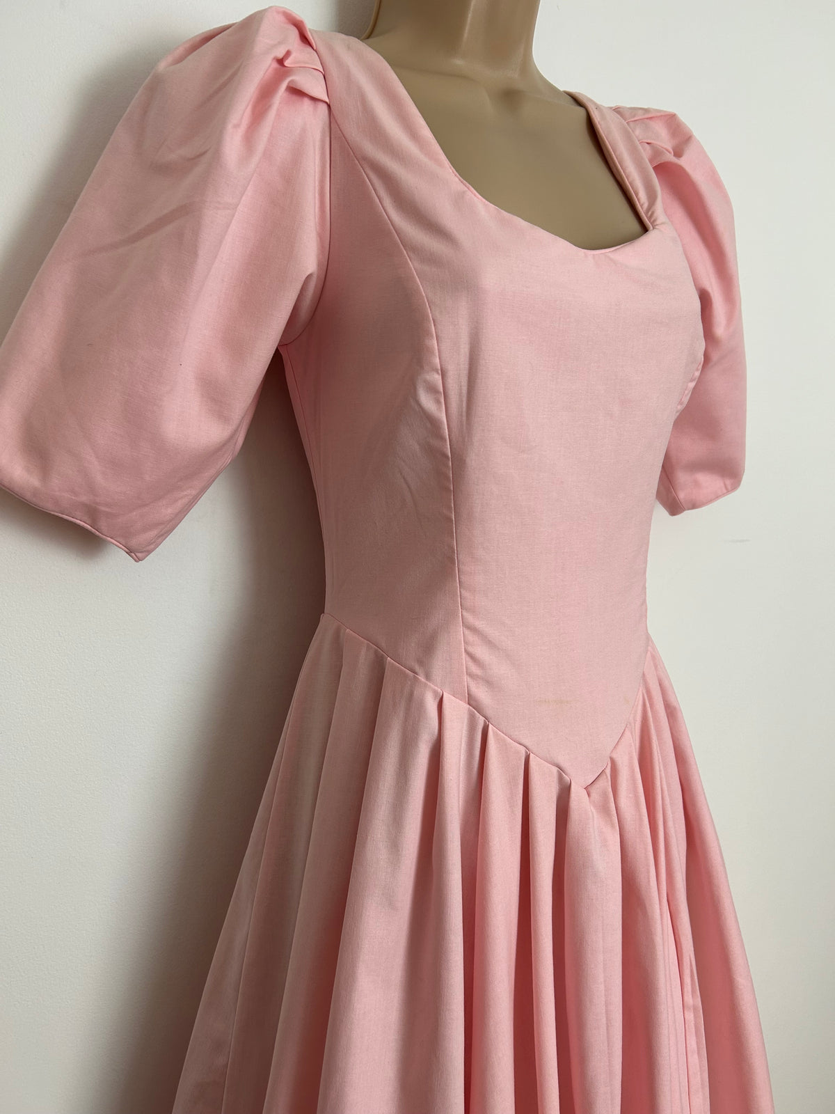 Vintage 1980s LAURA ASHLEY Size 6 (Size 10 On Label) Pink Bustle Back Ballgown Prom Dress