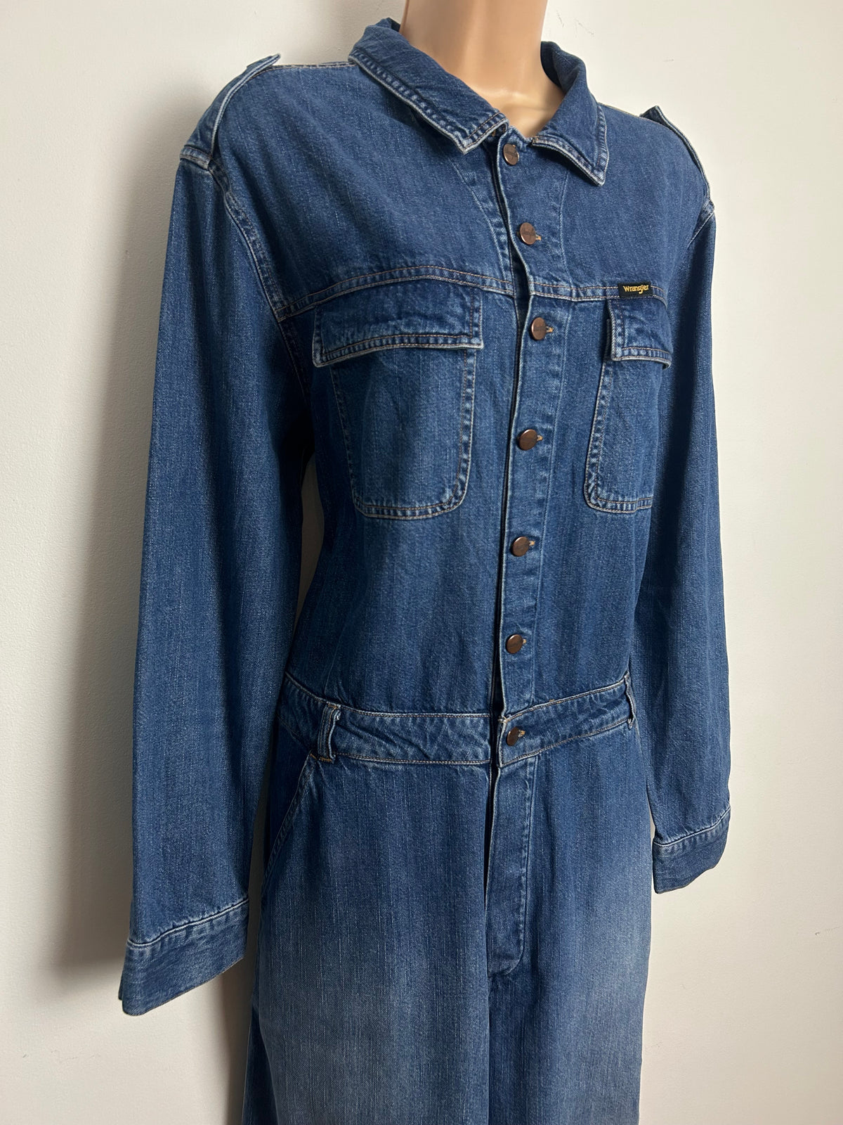Y2K WRANGLER Size L (14) Long Sleeve Straight Leg Western Boiler Utility Jumpsuit