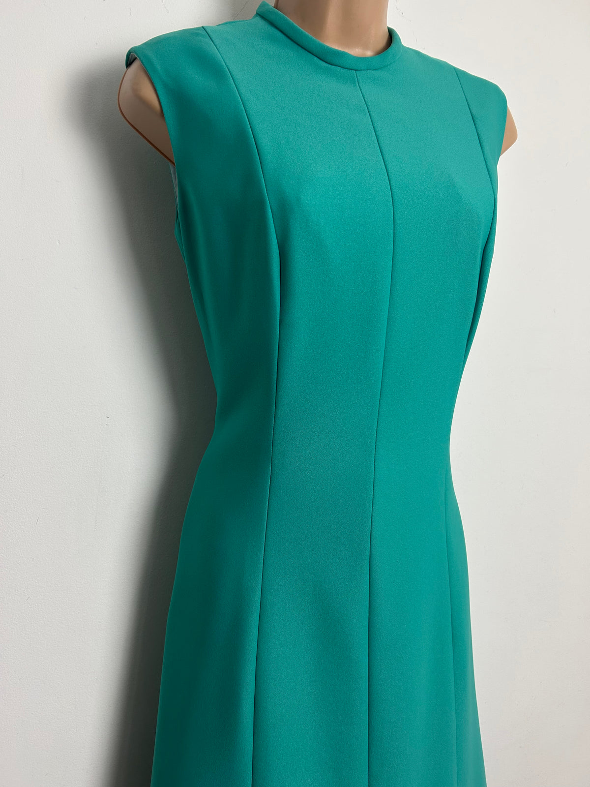 Vintage 1960s HANNLORE OF LONDON Size 8 Jade Green Mod Dress & Jacket Two Piece Suit