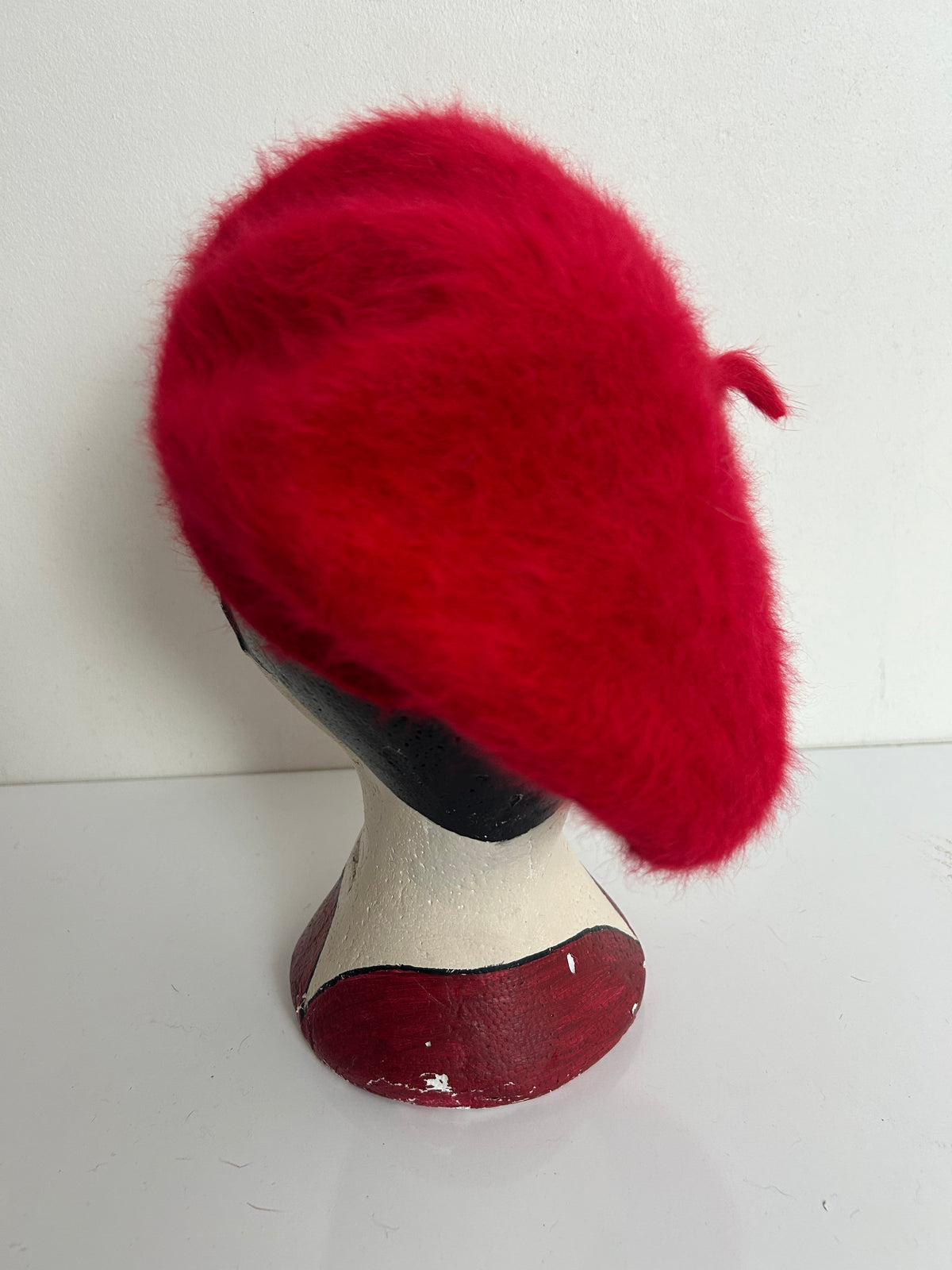 Vintage 1970s KANGOL Red Angora & Wool Beret Hat