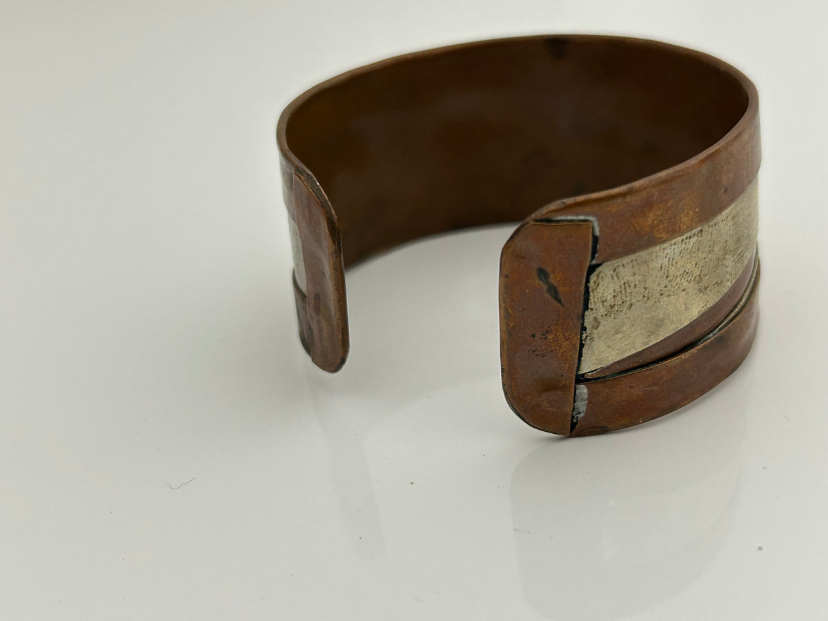 Vintage Copper & Steel Mixed Metal Handmade Bangle