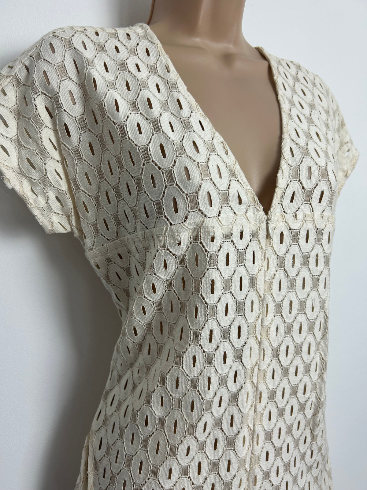 Designer RACHEL COMEY Size 2 (UK Size 10) Cream Cotton Mix Lace "Glinda" Jumpsuit RRP £664 £
