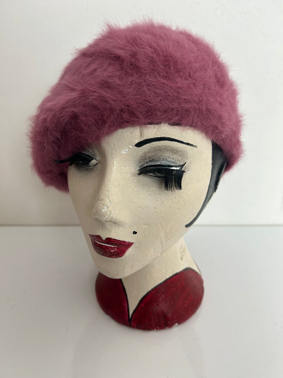 Vintage Mauve Super Soft Angora Mix Beret