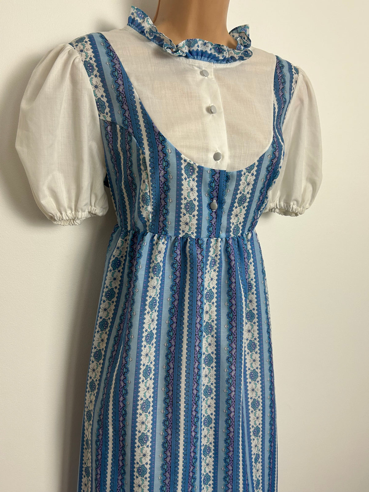 Vintage Early 1980s ST MICHAEL Size 14 Pale Pink Lace Trim Full Length Nylon Negligee Nightdress