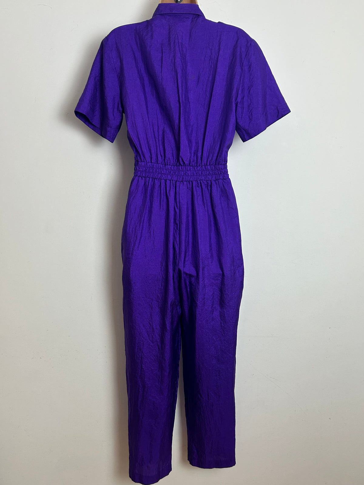 Vintage 1980s LAURA & JAYNE COLLECTION Size 10 Purple Short Sleeve Jumpsuit