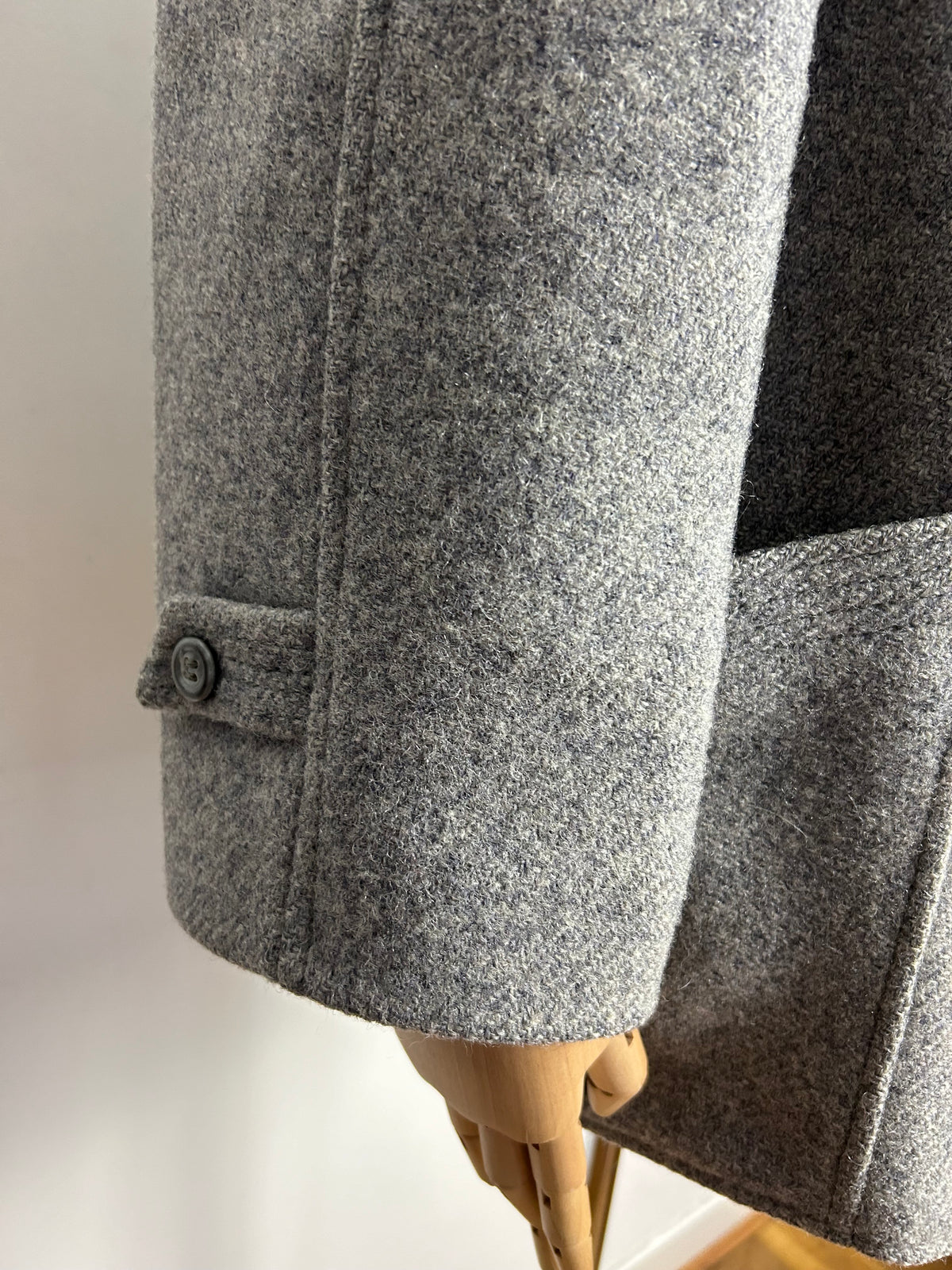 Vintage ST MICHAEL UK Size 14-16 Grey Pure New Wool Coat