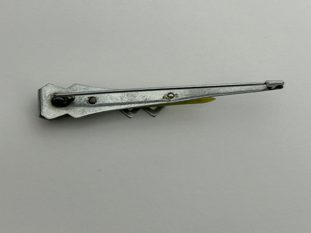 Vintage 1960s Large Silver Tone Base Metal Shawl Or Kilt Pin
