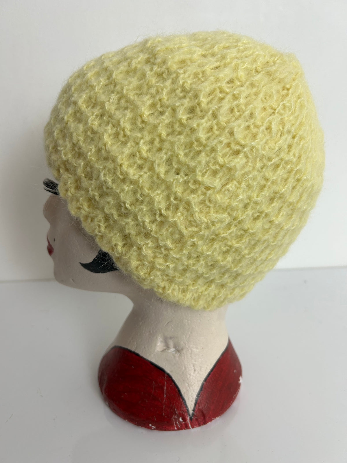 Vintage Lemon Reversible Pull On Beanie Style Wool Hat