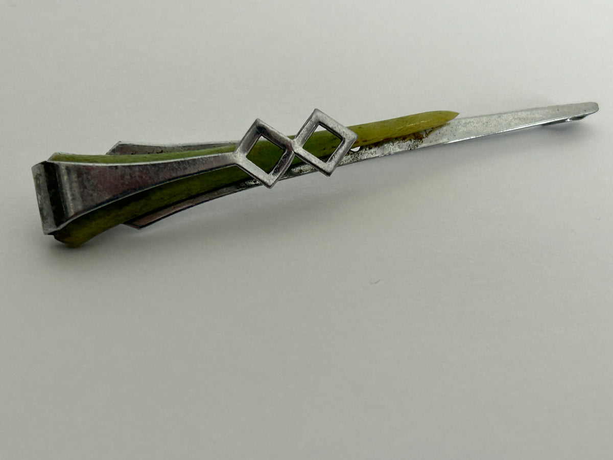 Vintage 1960s Large Silver Tone Base Metal Shawl Or Kilt Pin