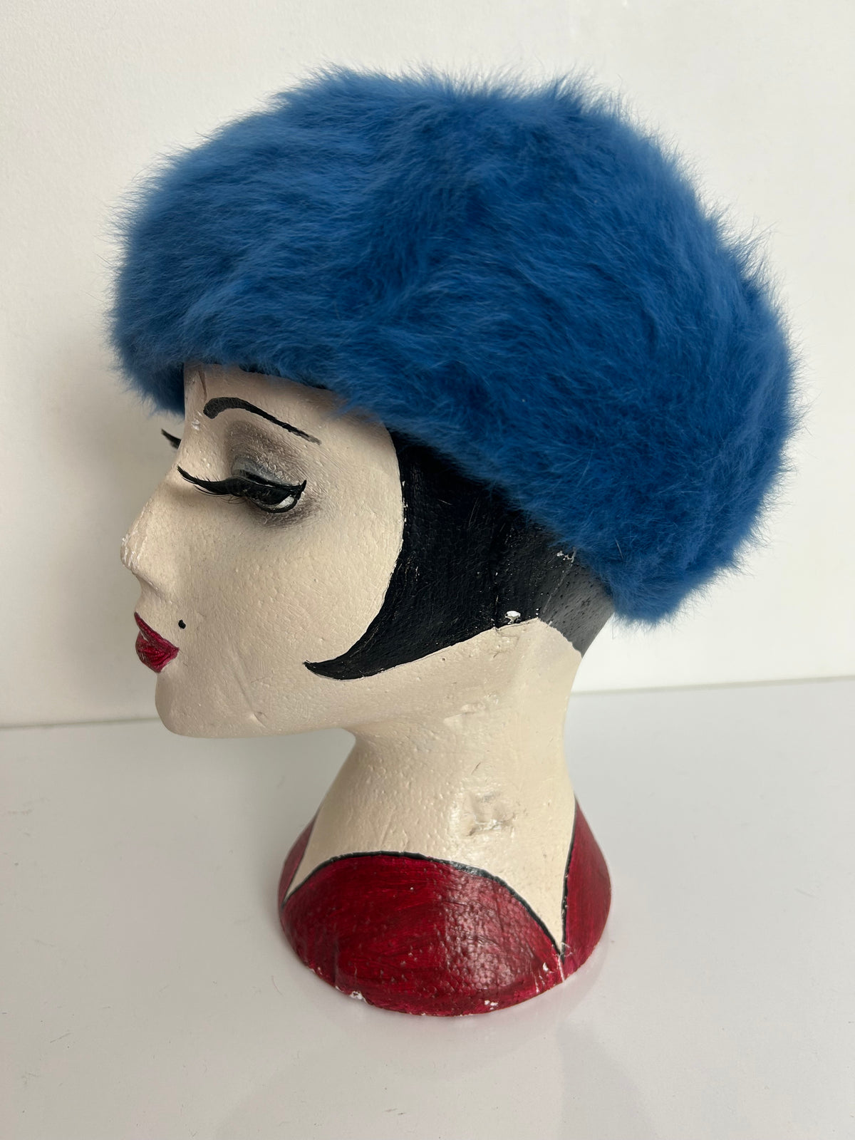 Vintage 1970s KANGOL Dark Dusky Blue Angora Mix Beret