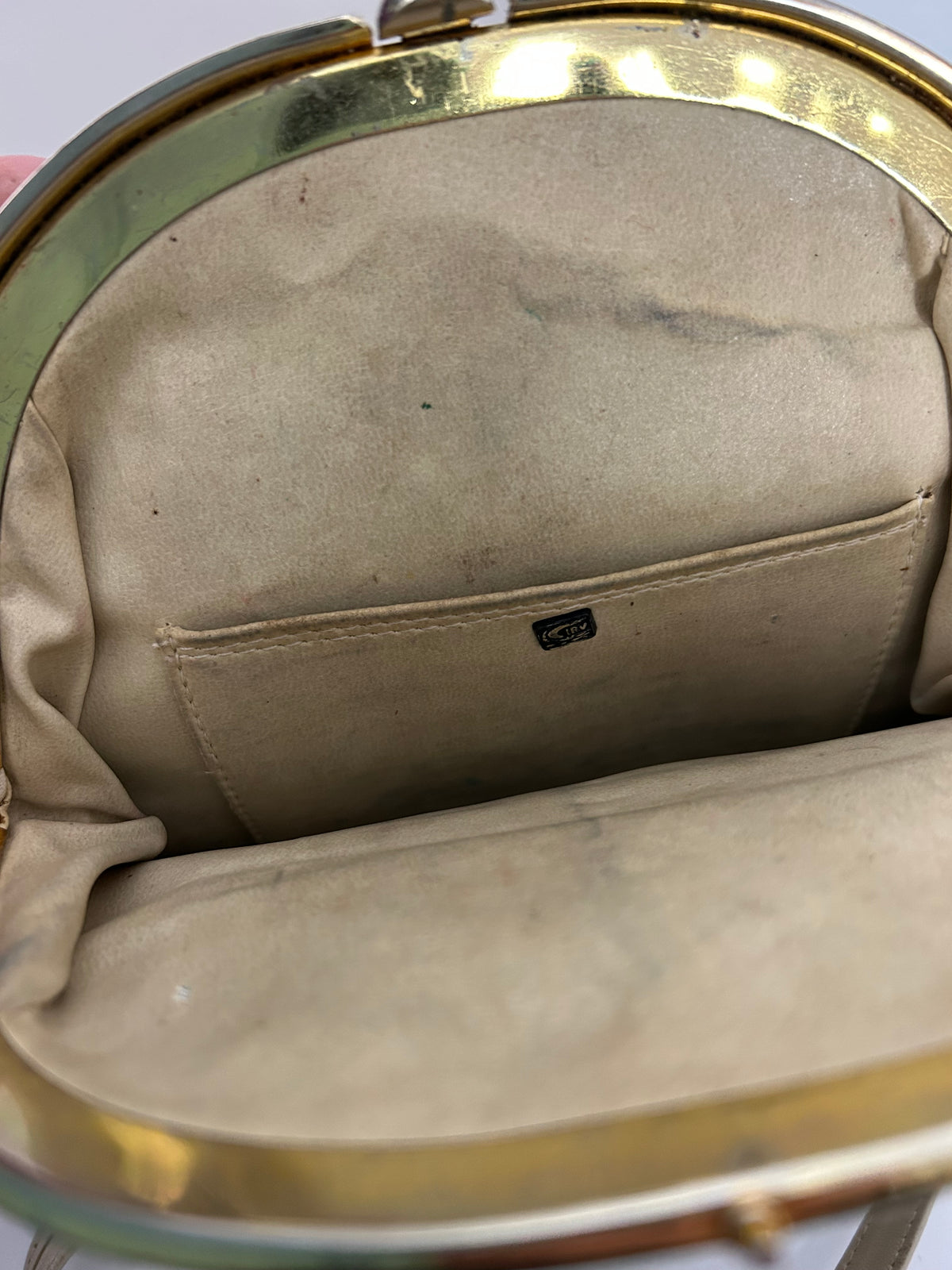 Vintage Late 1970s IRV Crocodile Beige Cream Patchwork Shoulder Or Crossbody Handbag