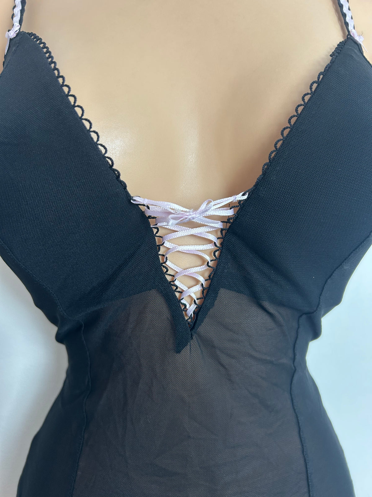Intimissimi Size 12 Black Lace Up Detail Padded Corset Style Camisole