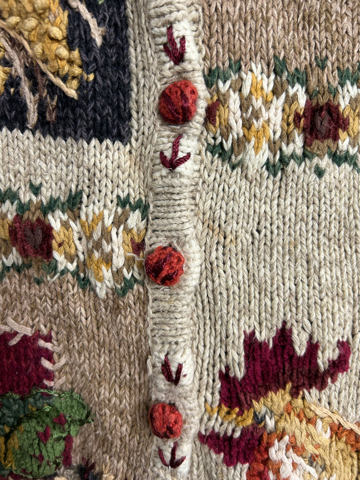 Vintage HEIRLOOM COLLECTABLES Size M Thanksgiving Pumpkin Harvest Novelty Cardigan