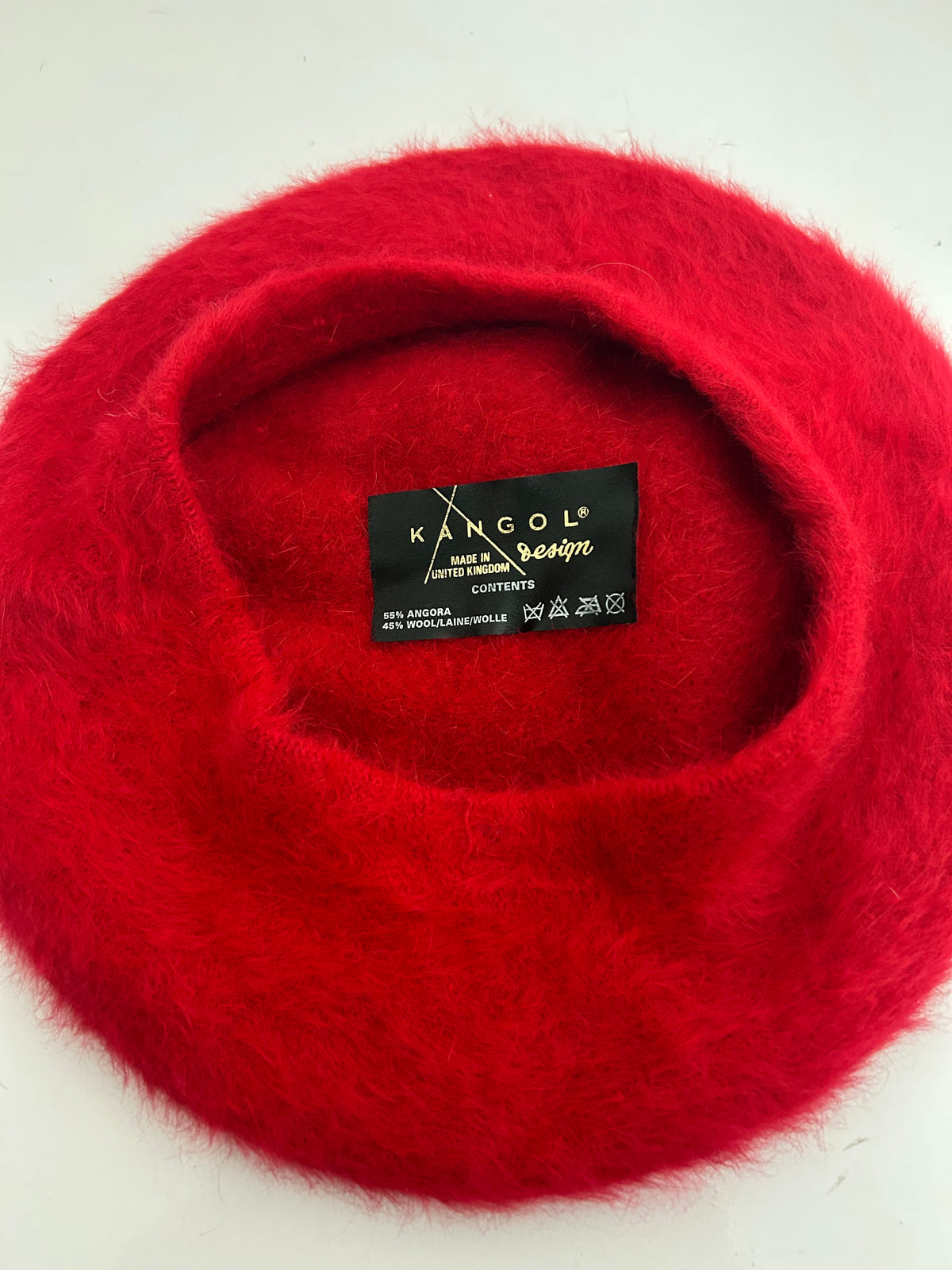 Vintage 1970s KANGOL Red Angora & Wool Beret Hat