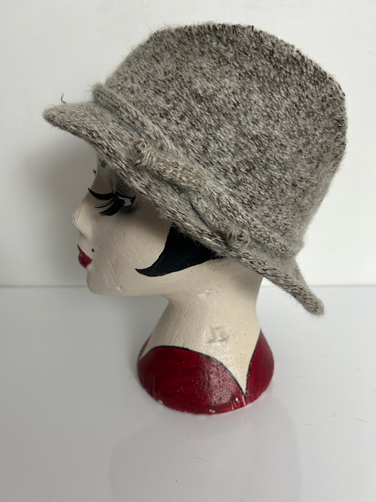 Vintage Light Brown Tweed Wool Mix Trilby Style Hat