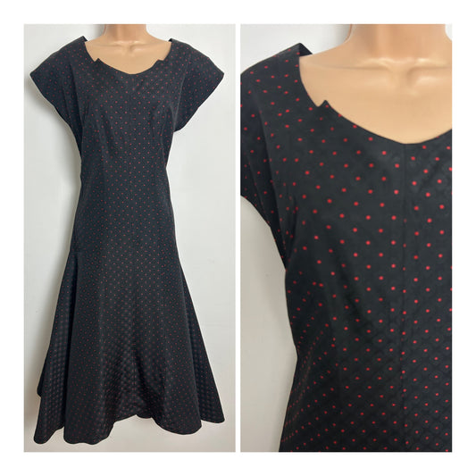 Vintage 1950s MARCY ALLEN ORIGINAL Size 10 Black Short Bias Cut Evening Party Dress