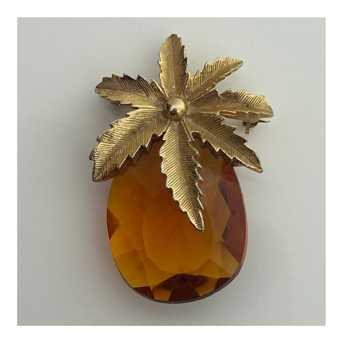 Vintage 1963 SARAH COVENTRY "Autumn Haze" Pineapple Brooch Or Pendant