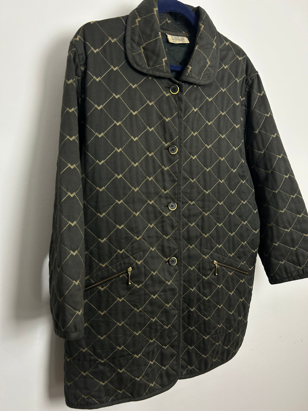 Vintage Y2K EUGEN KLEIN Size 12 Dark Grey Stitch Detail Button Through Jacket