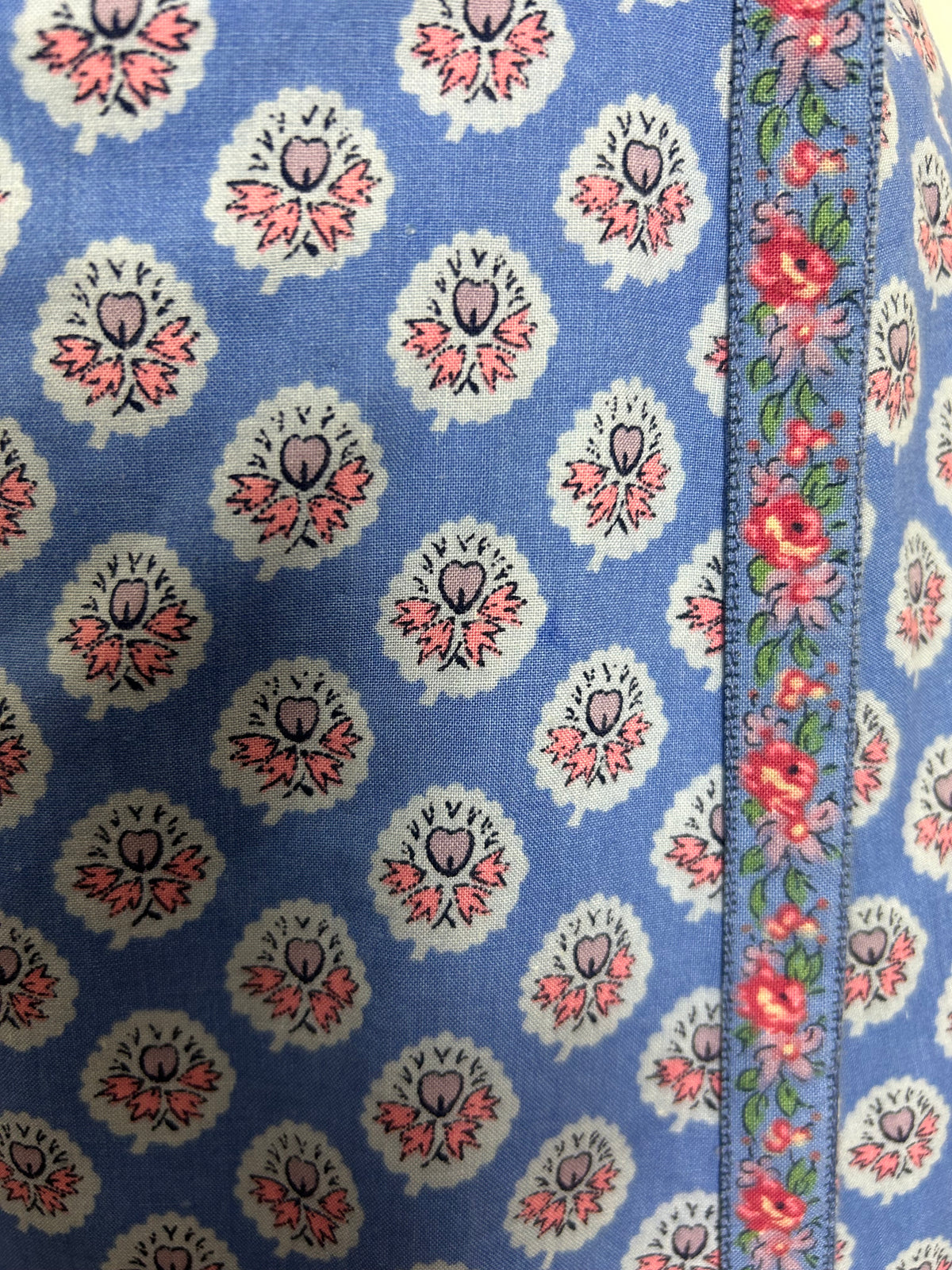Vintage 1970s Size 10 RARE CHARLES DEMERY SOULEIADO Size 8 Pretty French Country Fabric Print Cotton Wrap Dress