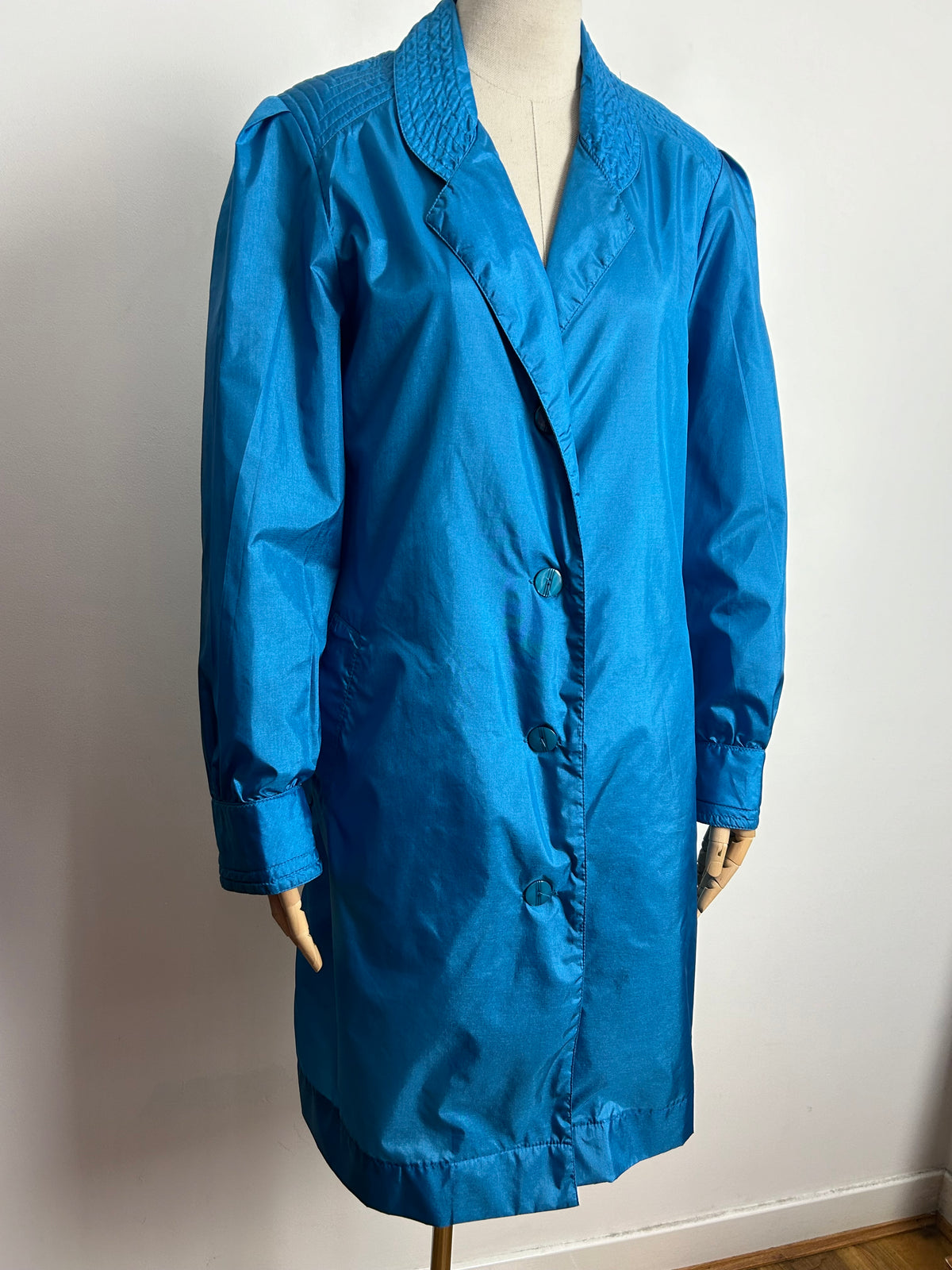 Vintage 1980s THE TOTES CLUB Up To Size 12-14 Blue Water Repellant Waterproof Coat