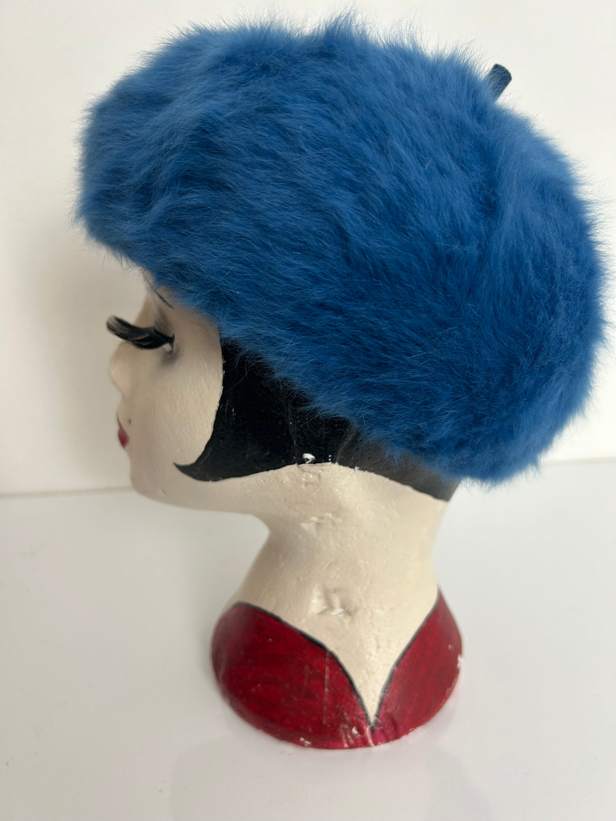 Vintage 1970s KANGOL Dark Dusky Blue Angora Mix Beret