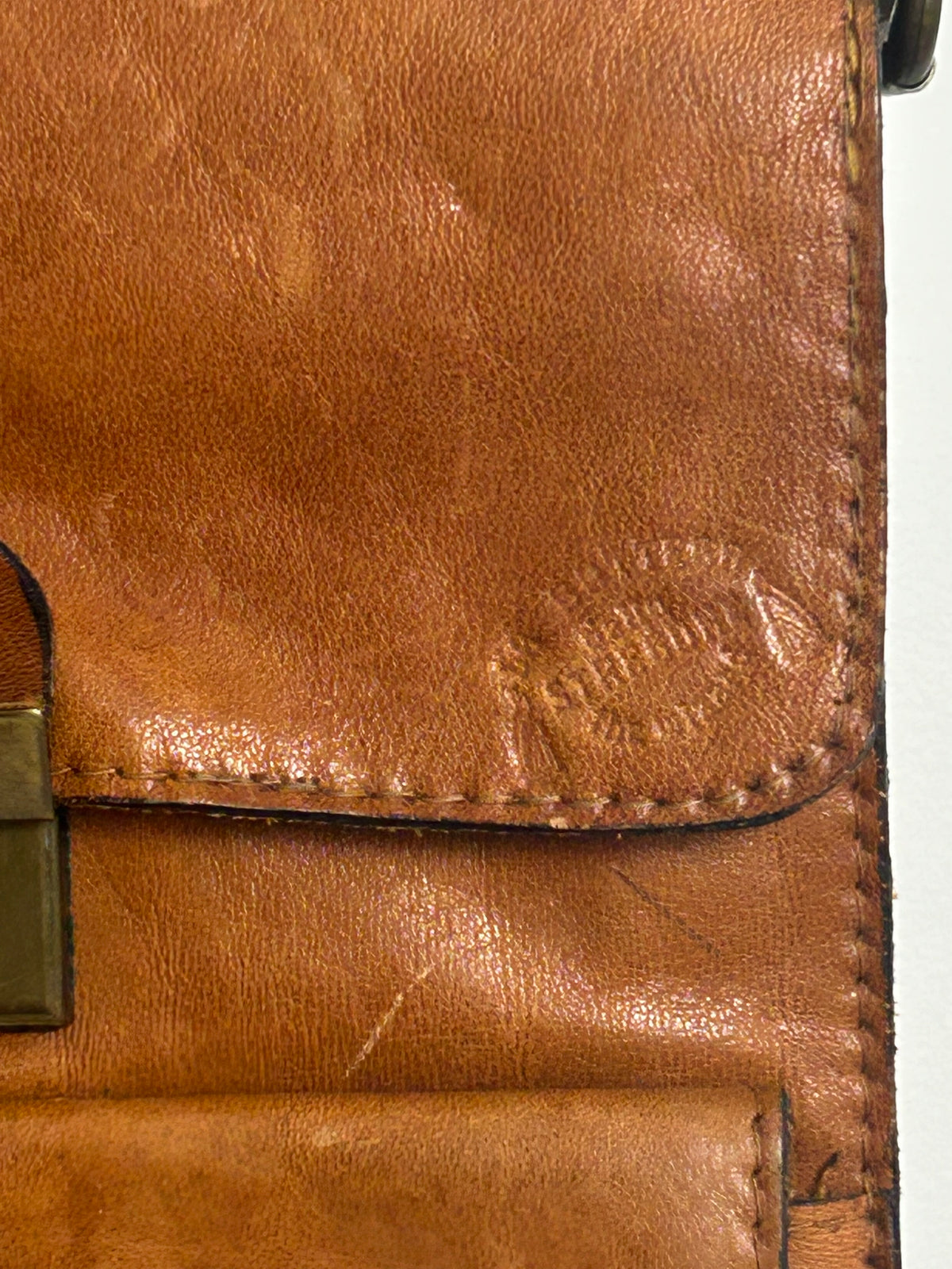 Vintage 1970s Italian "THE WIZARD" Tan Brown Leather Satchel Style Handbag/Shoulder Bag