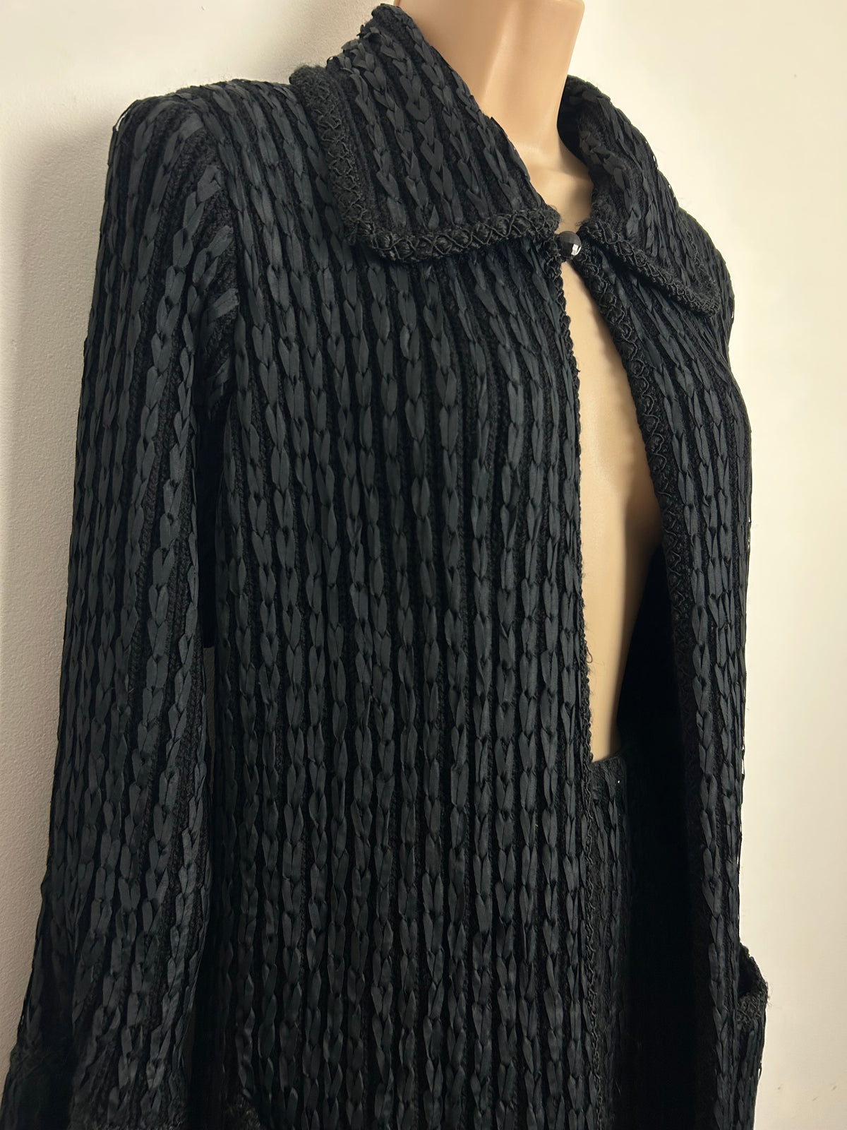 Vintage 1905s VERY RARE KLESHIE BELLMAN Size 12-14 Hand Made 100% Wool Black Skirt Suit With Two Jackets